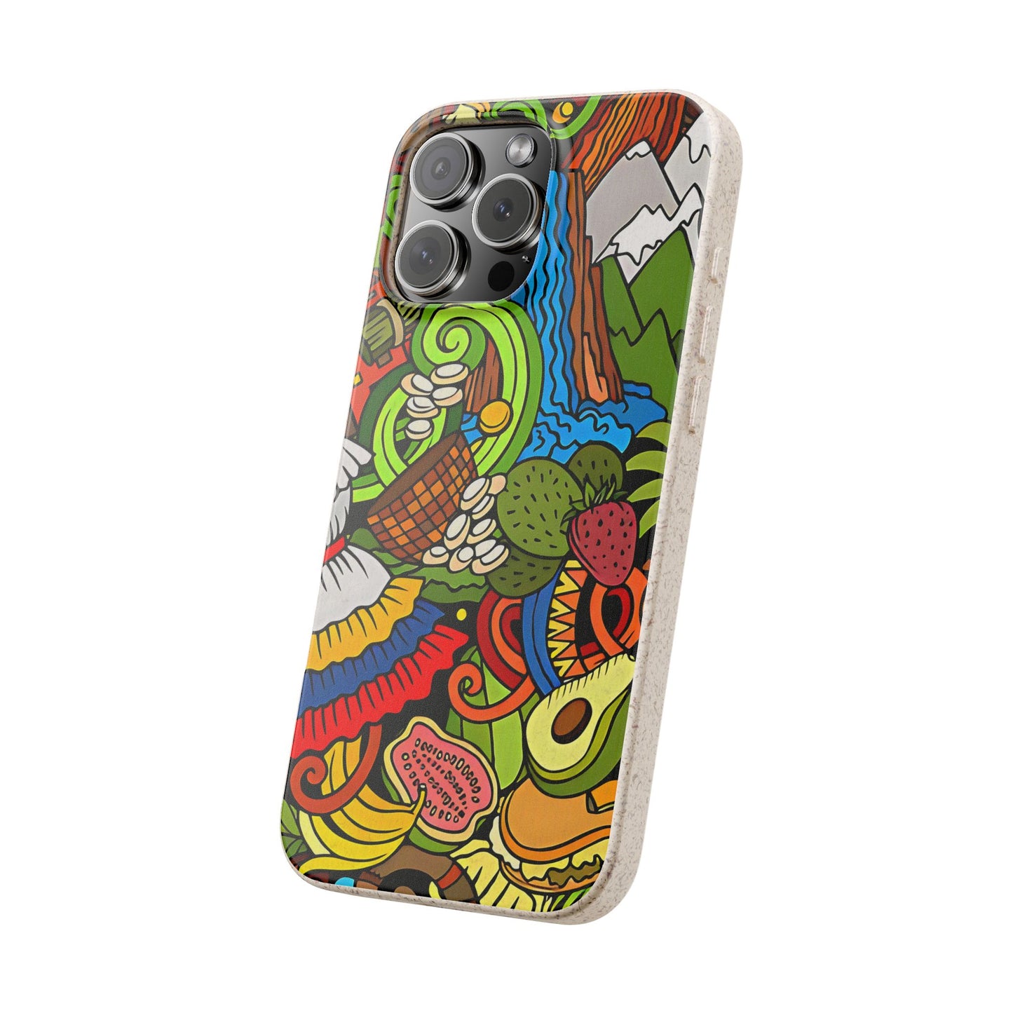 Funda Biodegradable | Dibujo Doodle cosas típicas de Venezuela | iPhone y Samsung