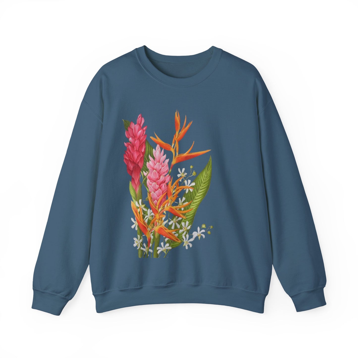 Sudadera Tropical Floral — Ave del Paraíso & Ramo de Jengibre (Unisex)
