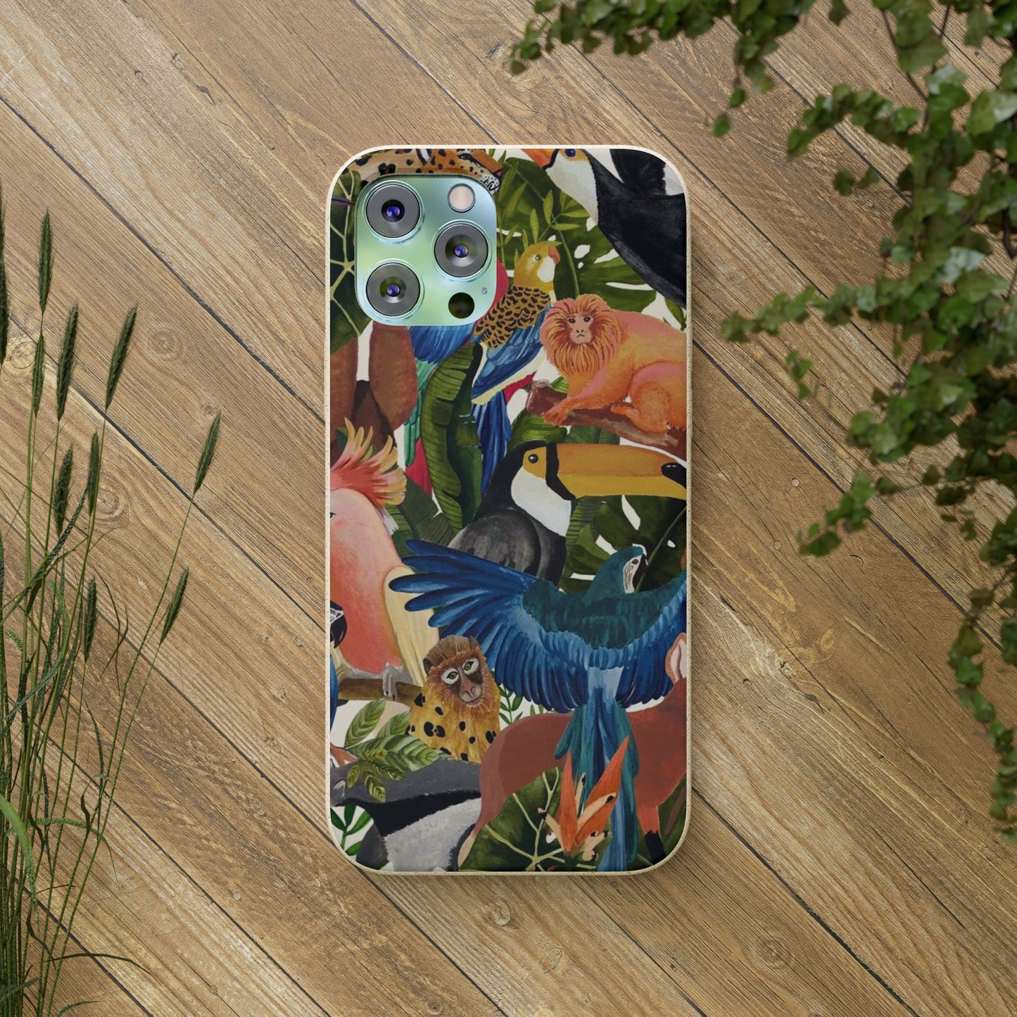 Funda Biodegradable | Pintura Aves de la Amazonía | iPhone y Samsung