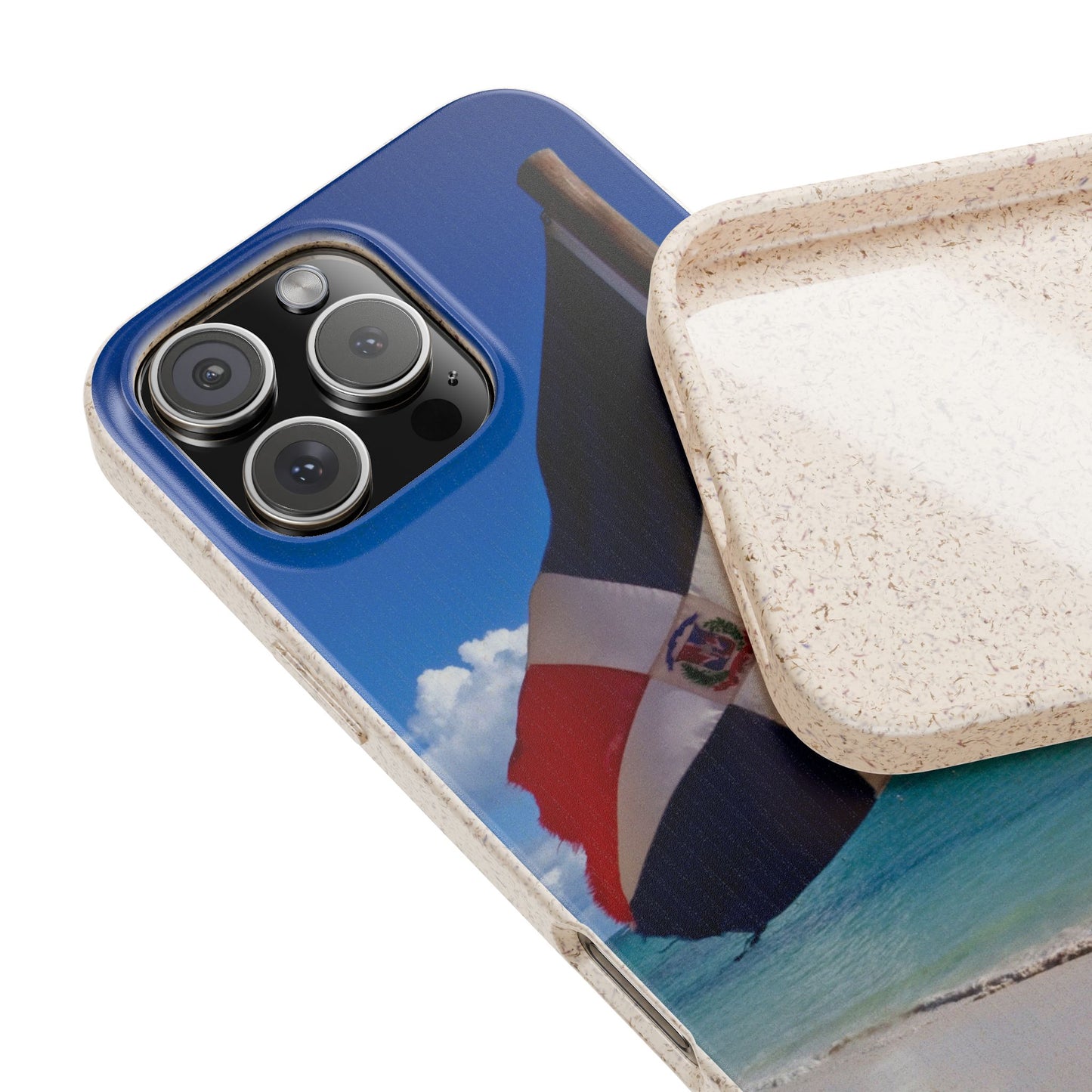 Funda Biodegradable | Bandera de RD en la Playa 🇩🇴 | iPhone y Samsung