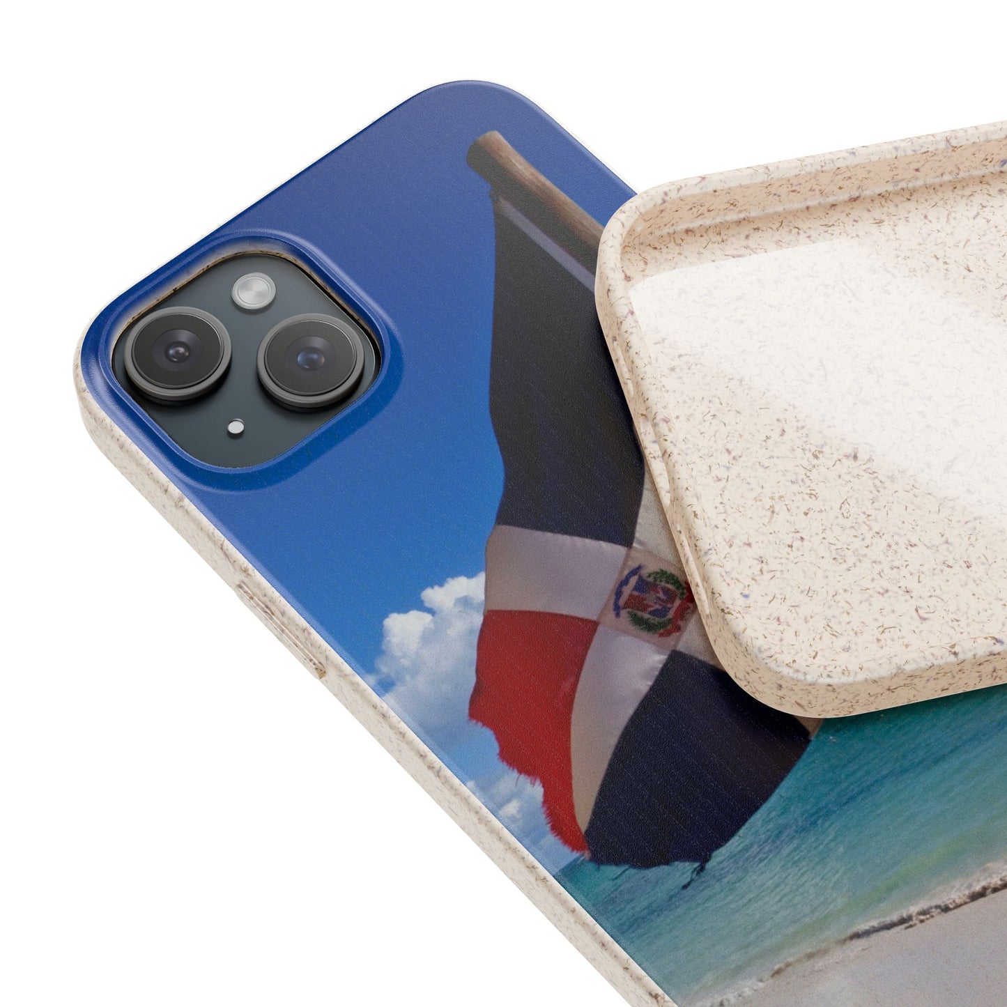 Funda Biodegradable | Bandera de RD en la Playa 🇩🇴 | iPhone y Samsung