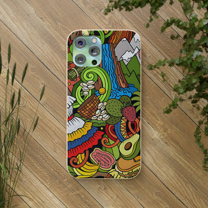 Funda Biodegradable | Dibujo Doodle cosas típicas de Venezuela | iPhone y Samsung
