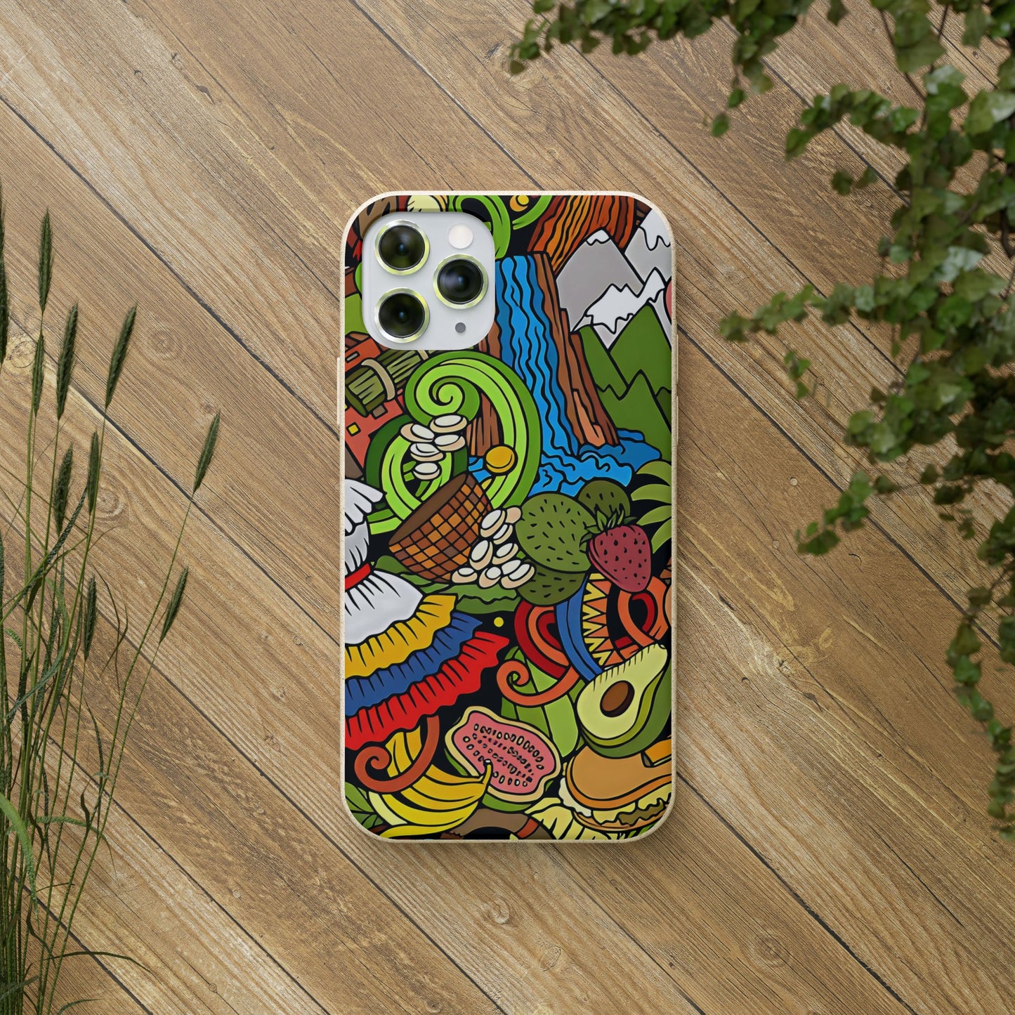 Funda Biodegradable | Dibujo Doodle cosas típicas de Venezuela | iPhone y Samsung