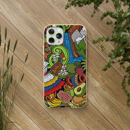 Funda Biodegradable | Dibujo Doodle cosas típicas de Venezuela | iPhone y Samsung
