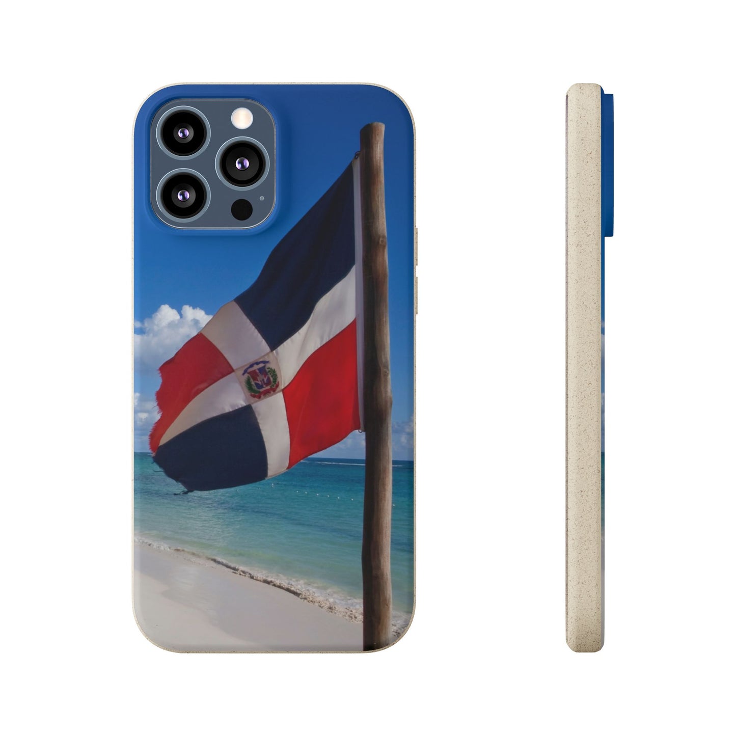 Funda Biodegradable | Bandera de RD en la Playa 🇩🇴 | iPhone y Samsung