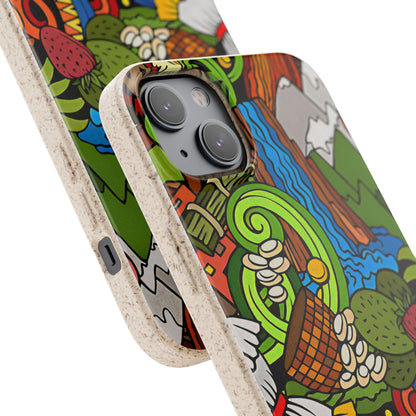 Funda Biodegradable | Dibujo Doodle cosas típicas de Venezuela | iPhone y Samsung