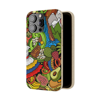 Funda Biodegradable | Dibujo Doodle cosas típicas de Venezuela | iPhone y Samsung
