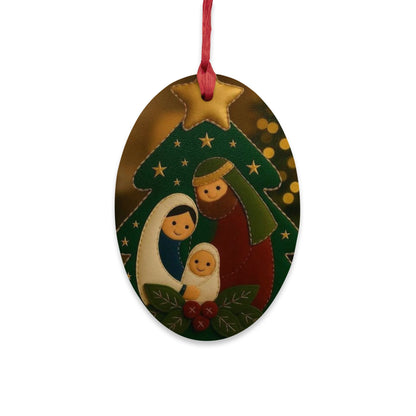 Adorno Navideño de Madera — Nacimiento del Niño Jesús (Belén)