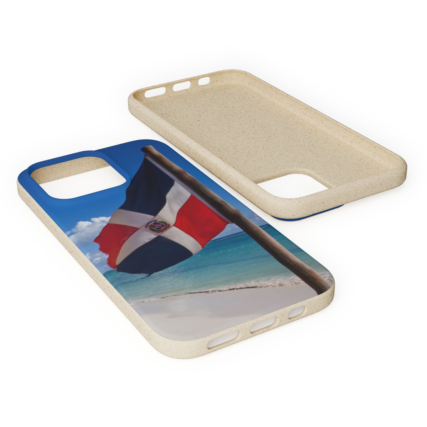 Funda Biodegradable | Bandera de RD en la Playa 🇩🇴 | iPhone y Samsung