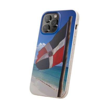 Funda Biodegradable | Bandera de RD en la Playa 🇩🇴 | iPhone y Samsung