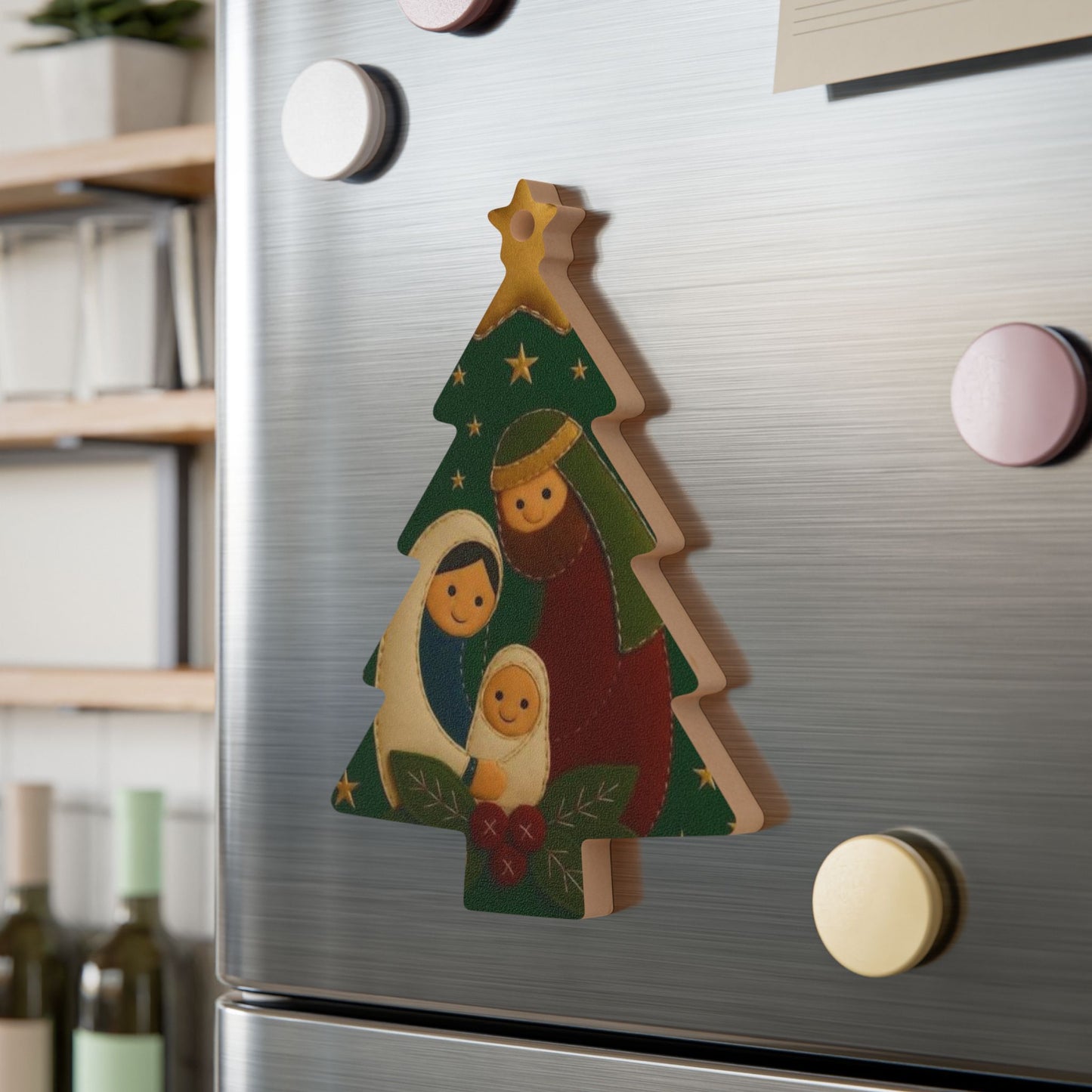 Adorno Navideño de Madera — Nacimiento del Niño Jesús (Belén)