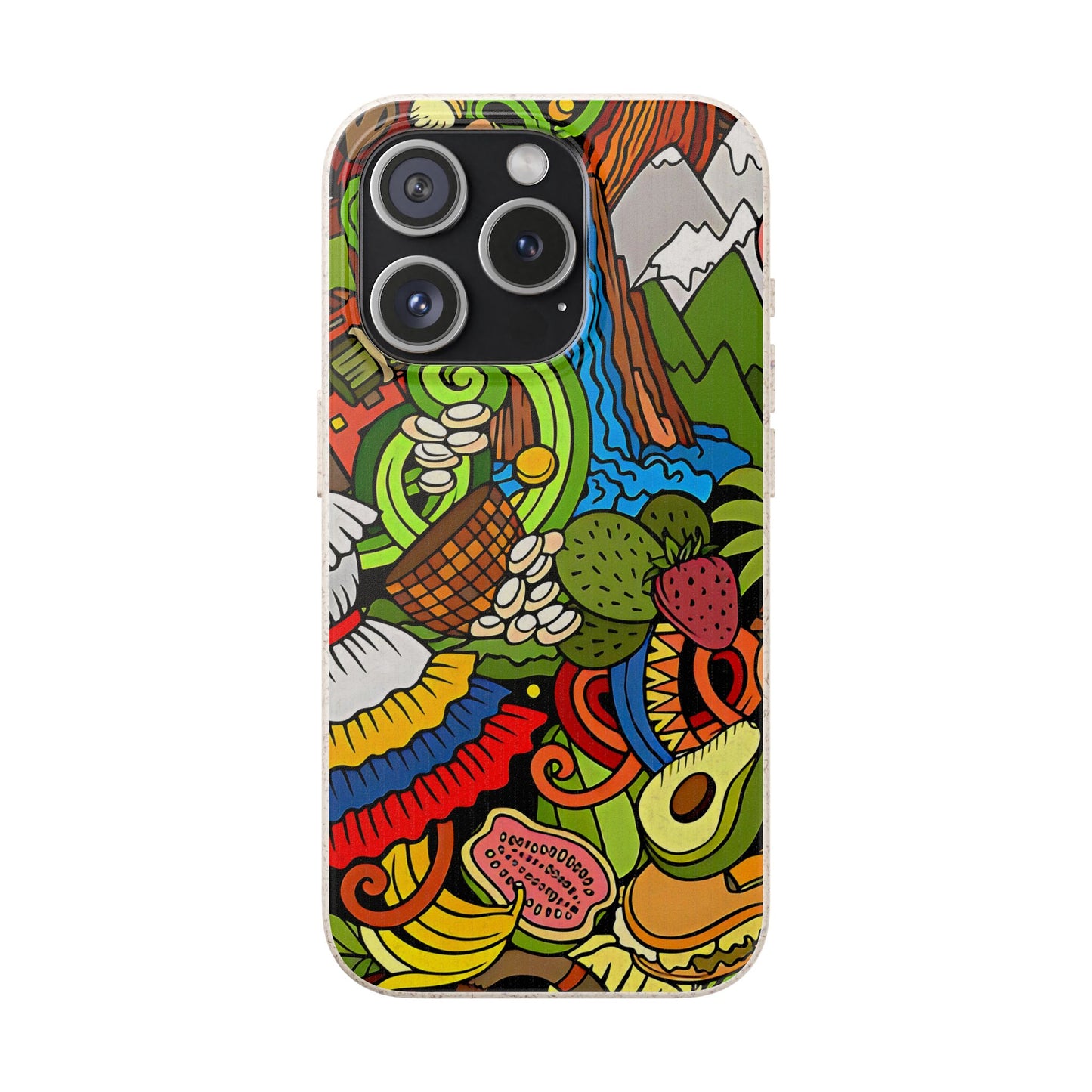 Funda Biodegradable | Dibujo Doodle cosas típicas de Venezuela | iPhone y Samsung