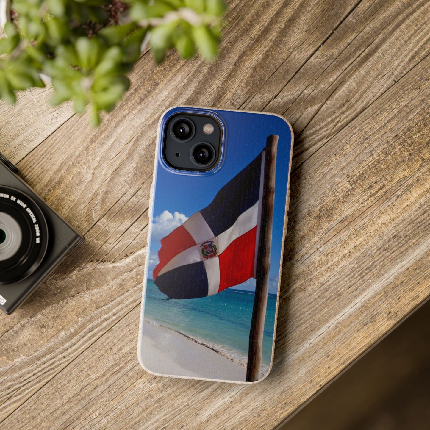 Funda Biodegradable | Bandera de RD en la Playa 🇩🇴 | iPhone y Samsung