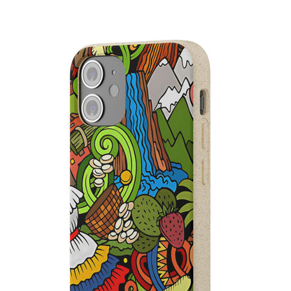 Funda Biodegradable | Dibujo Doodle cosas típicas de Venezuela | iPhone y Samsung