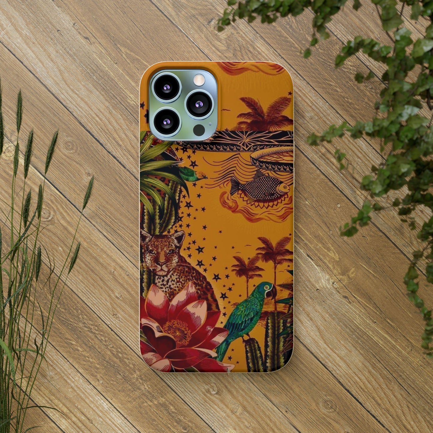 🌿 Fundas Biodegradables – Pintura de la Amazonía | Funda Ecológica para iPhone y Samsung