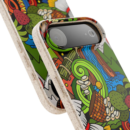 Funda Biodegradable | Dibujo Doodle cosas típicas de Venezuela | iPhone y Samsung