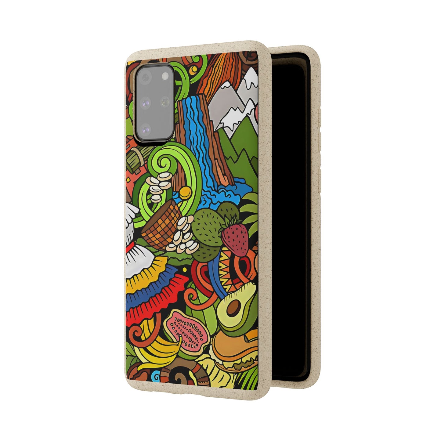 Funda Biodegradable | Dibujo Doodle cosas típicas de Venezuela | iPhone y Samsung