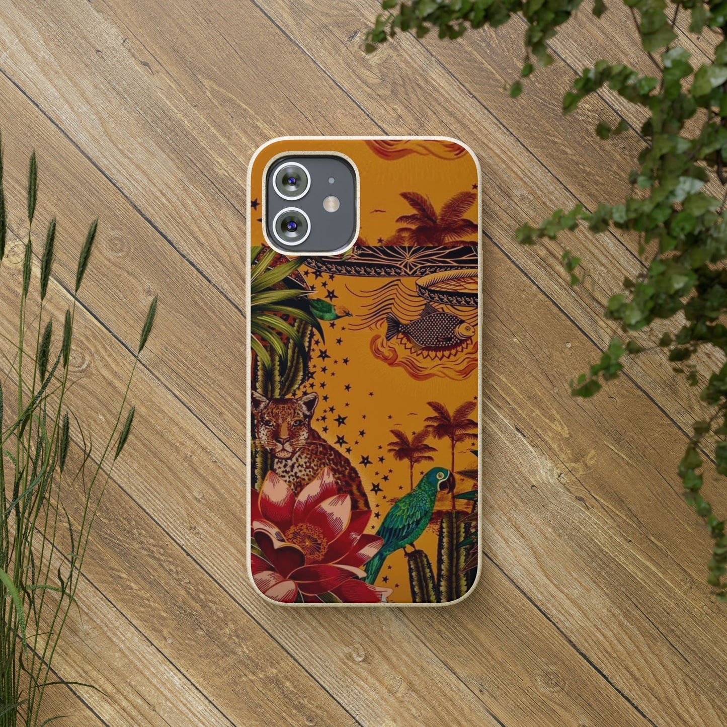 🌿 Fundas Biodegradables – Pintura de la Amazonía | Funda Ecológica para iPhone y Samsung