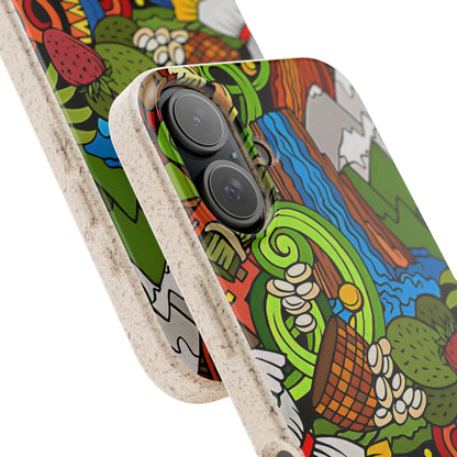 Funda Biodegradable | Dibujo Doodle cosas típicas de Venezuela | iPhone y Samsung