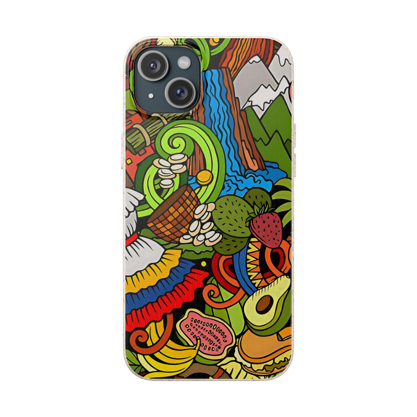 Funda Biodegradable | Dibujo Doodle cosas típicas de Venezuela | iPhone y Samsung