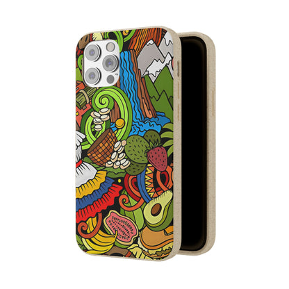 Funda Biodegradable | Dibujo Doodle cosas típicas de Venezuela | iPhone y Samsung