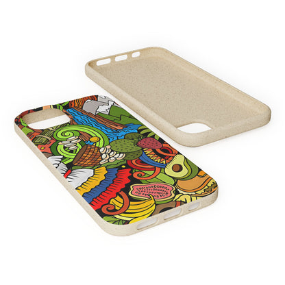 Funda Biodegradable | Dibujo Doodle cosas típicas de Venezuela | iPhone y Samsung