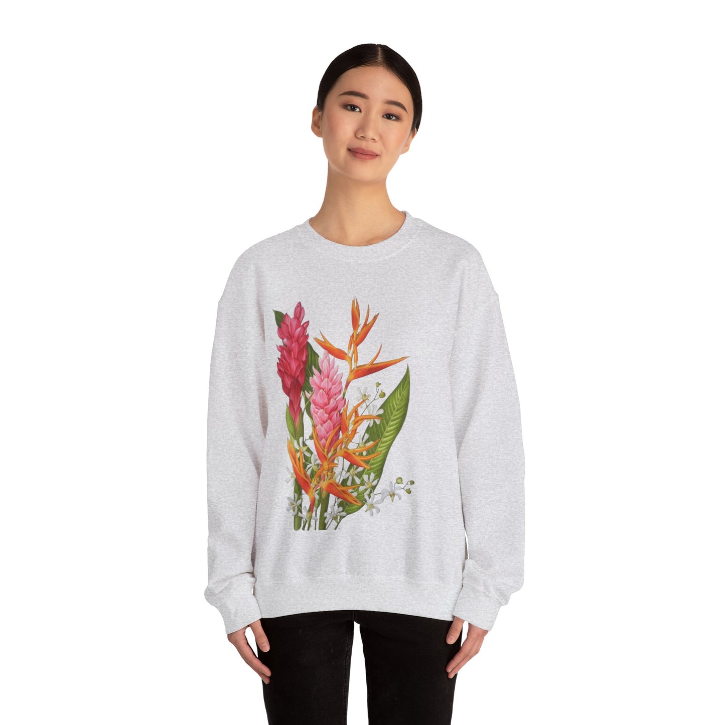 Sudadera Tropical Floral — Ave del Paraíso & Ramo de Jengibre (Unisex)