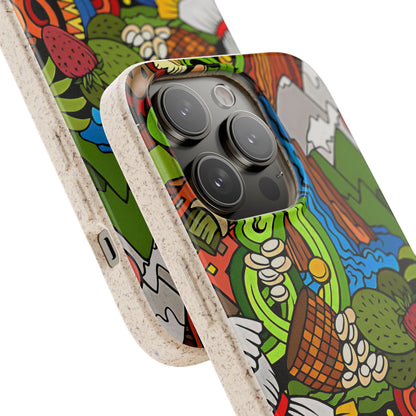 Funda Biodegradable | Dibujo Doodle cosas típicas de Venezuela | iPhone y Samsung