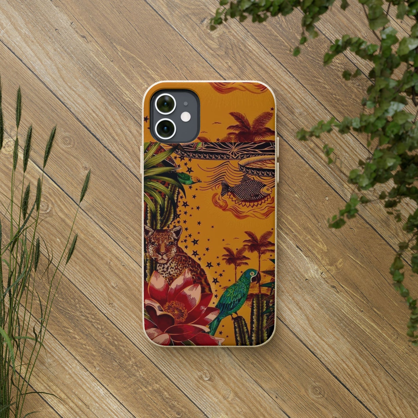 🌿 Fundas Biodegradables – Pintura de la Amazonía | Funda Ecológica para iPhone y Samsung