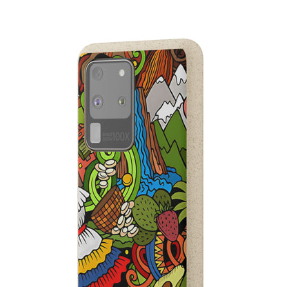 Funda Biodegradable | Dibujo Doodle cosas típicas de Venezuela | iPhone y Samsung