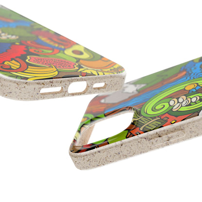 Funda Biodegradable | Dibujo Doodle cosas típicas de Venezuela | iPhone y Samsung