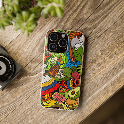 Funda Biodegradable | Dibujo Doodle cosas típicas de Venezuela | iPhone y Samsung