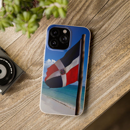 Funda Biodegradable | Bandera de RD en la Playa 🇩🇴 | iPhone y Samsung