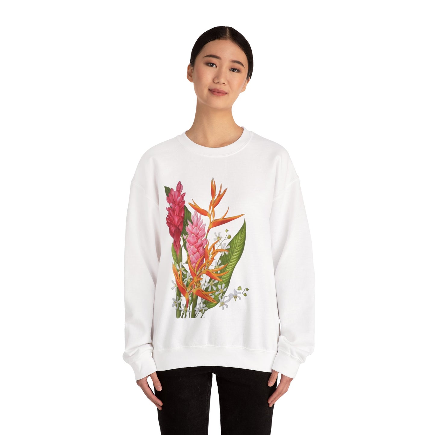 Sudadera Tropical Floral — Ave del Paraíso & Ramo de Jengibre (Unisex)
