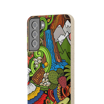 Funda Biodegradable | Dibujo Doodle cosas típicas de Venezuela | iPhone y Samsung