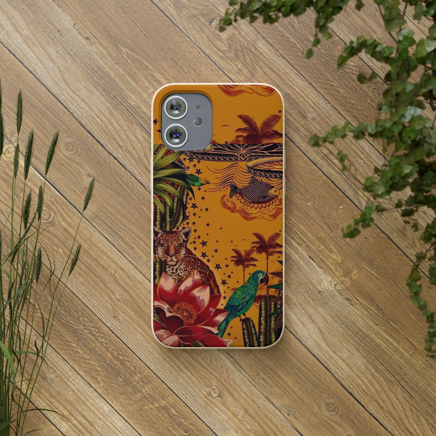 🌿 Fundas Biodegradables – Pintura de la Amazonía | Funda Ecológica para iPhone y Samsung