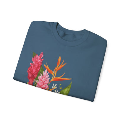 Sudadera Tropical Floral — Ave del Paraíso & Ramo de Jengibre (Unisex)