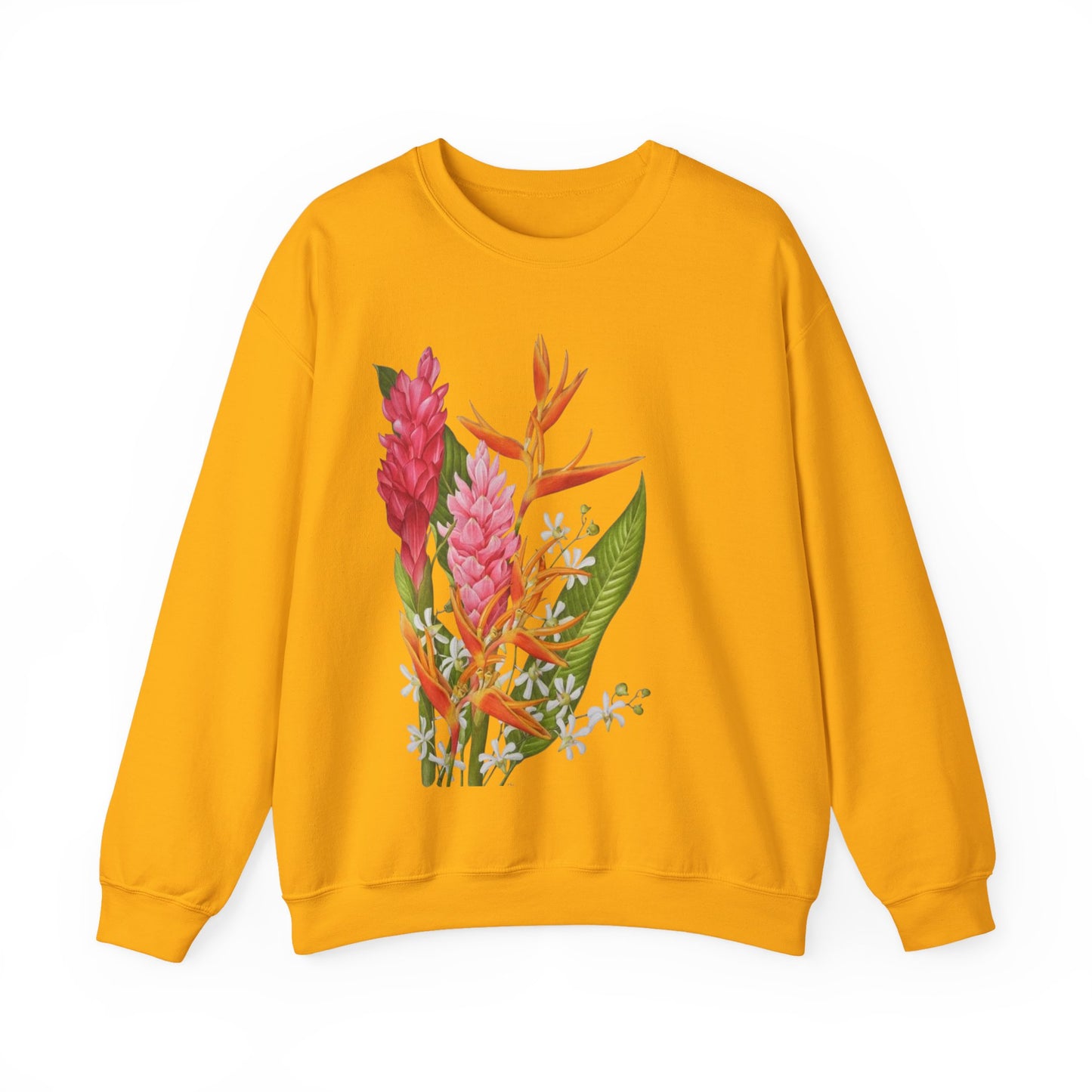 Sudadera Tropical Floral — Ave del Paraíso & Ramo de Jengibre (Unisex)