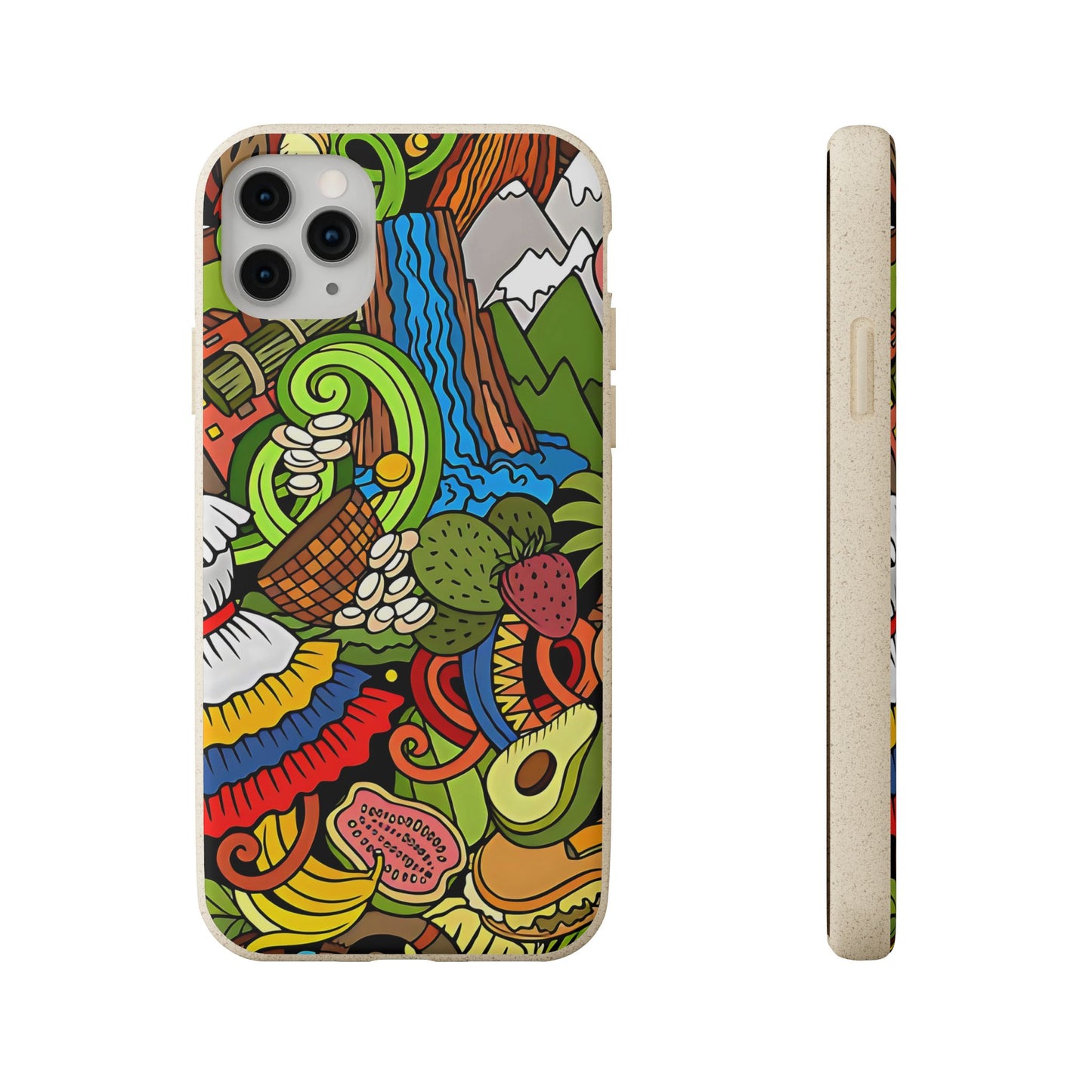 Funda Biodegradable | Dibujo Doodle cosas típicas de Venezuela | iPhone y Samsung