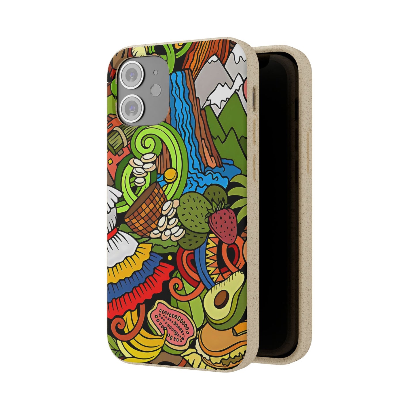 Funda Biodegradable | Dibujo Doodle cosas típicas de Venezuela | iPhone y Samsung