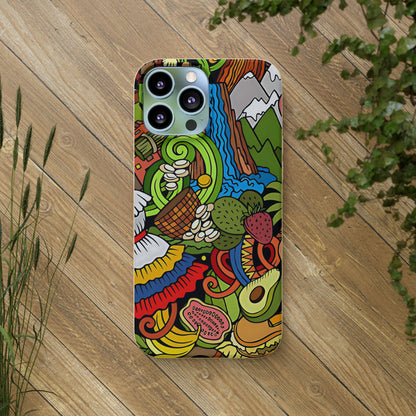 Funda Biodegradable | Dibujo Doodle cosas típicas de Venezuela | iPhone y Samsung