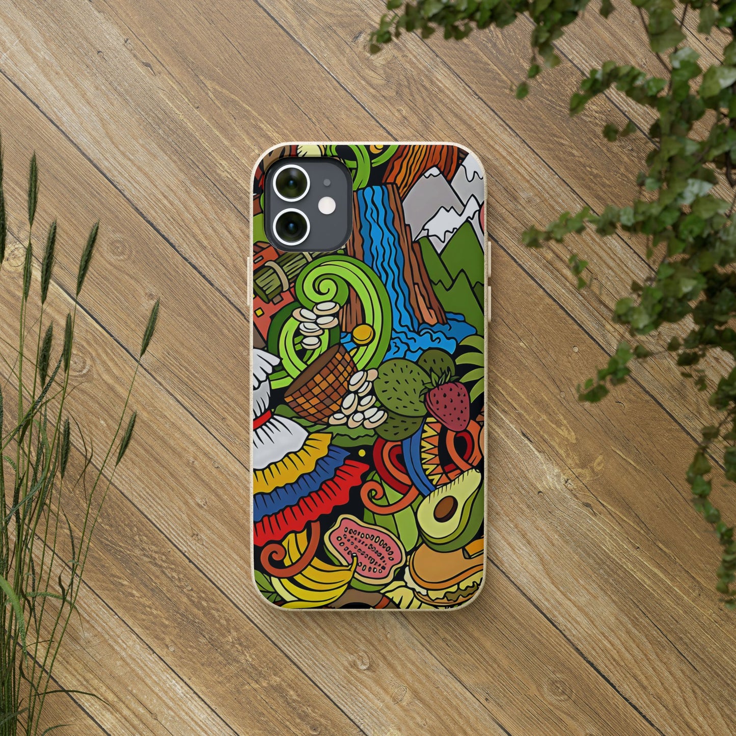 Funda Biodegradable | Dibujo Doodle cosas típicas de Venezuela | iPhone y Samsung