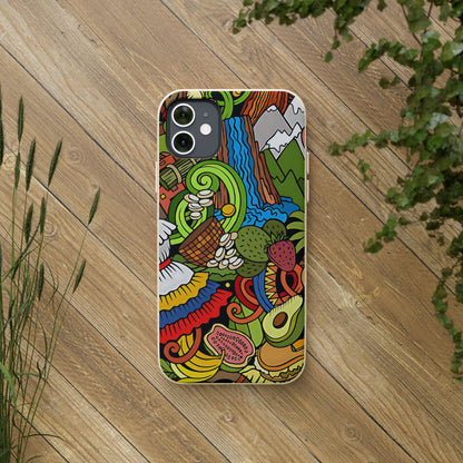 Funda Biodegradable | Dibujo Doodle cosas típicas de Venezuela | iPhone y Samsung