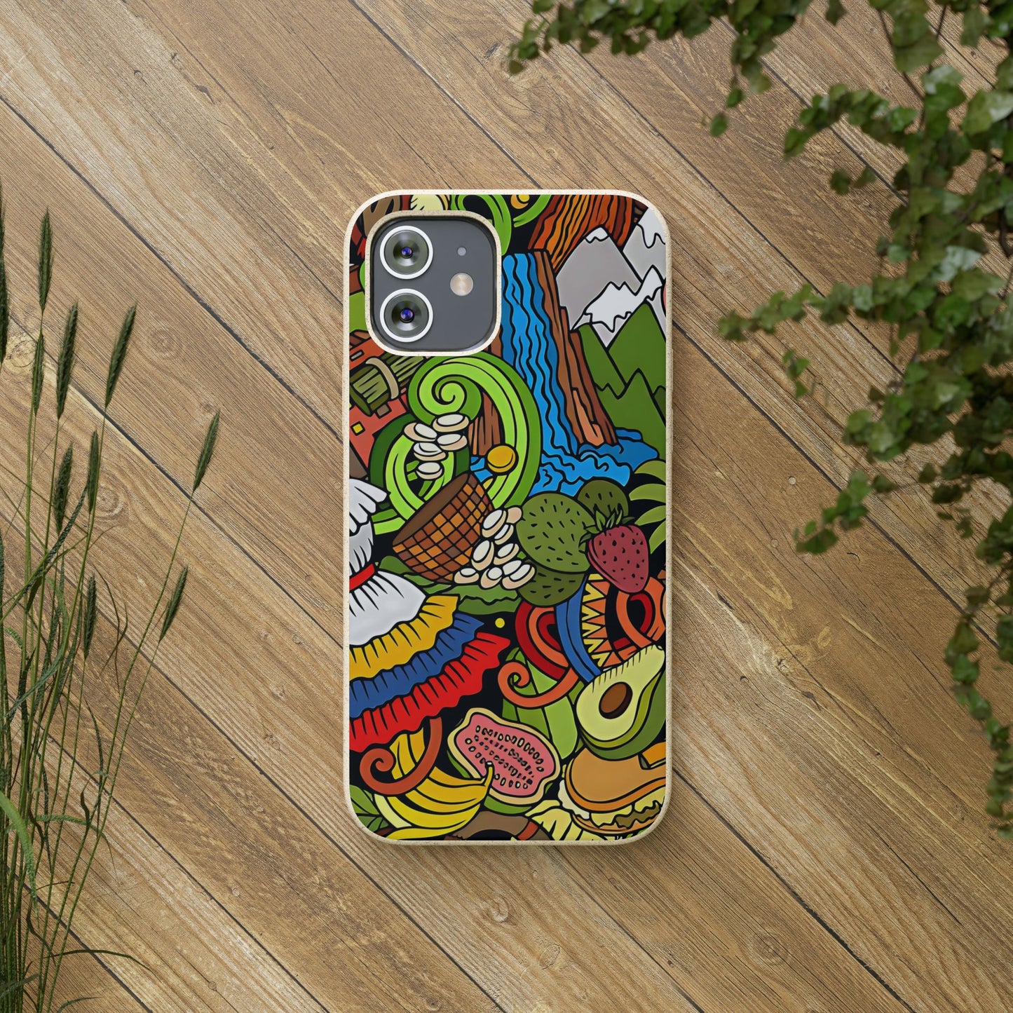 Funda Biodegradable | Dibujo Doodle cosas típicas de Venezuela | iPhone y Samsung