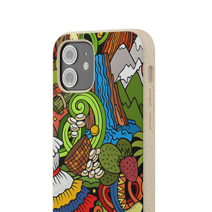 Funda Biodegradable | Dibujo Doodle cosas típicas de Venezuela | iPhone y Samsung