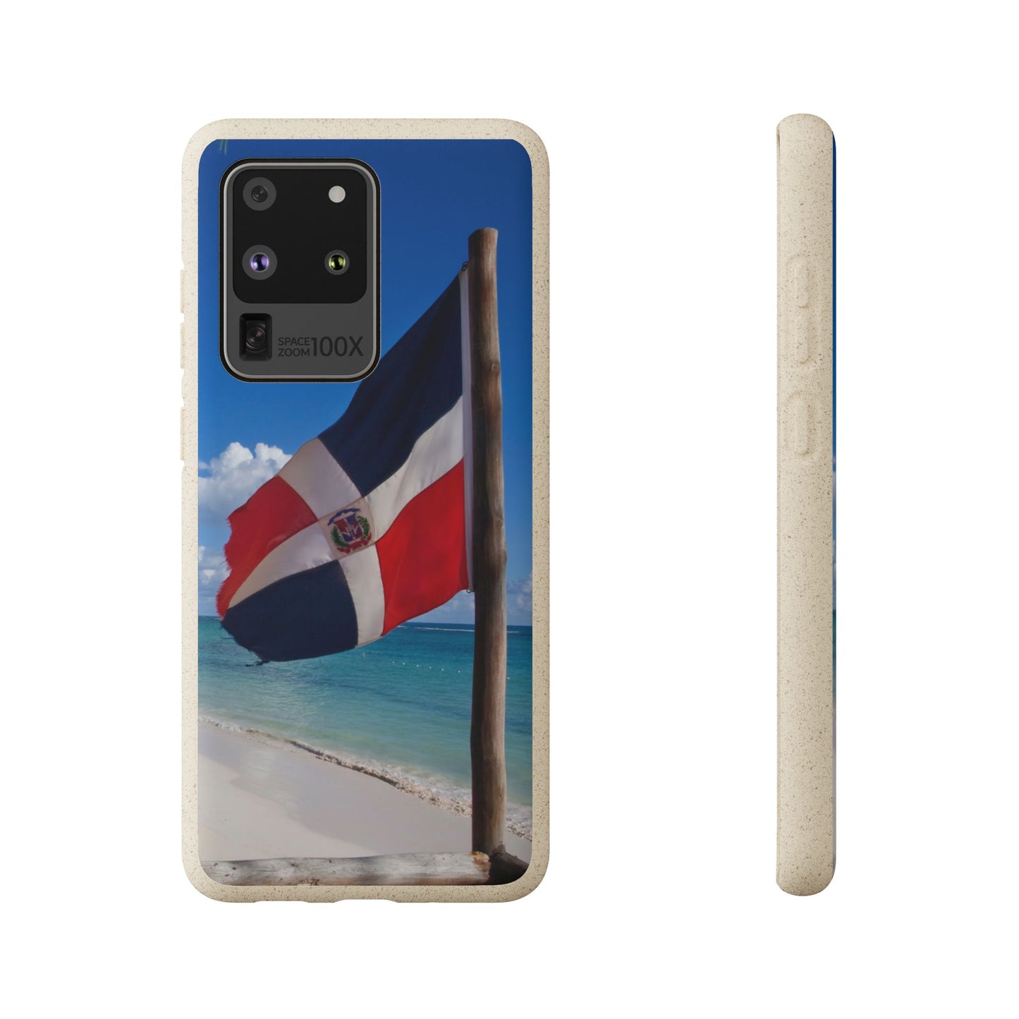 Funda Biodegradable | Bandera de RD en la Playa 🇩🇴 | iPhone y Samsung