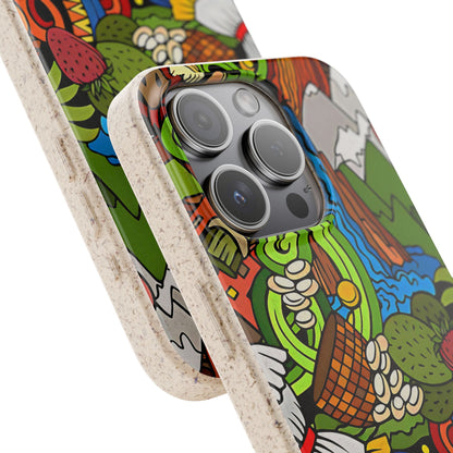 Funda Biodegradable | Dibujo Doodle cosas típicas de Venezuela | iPhone y Samsung