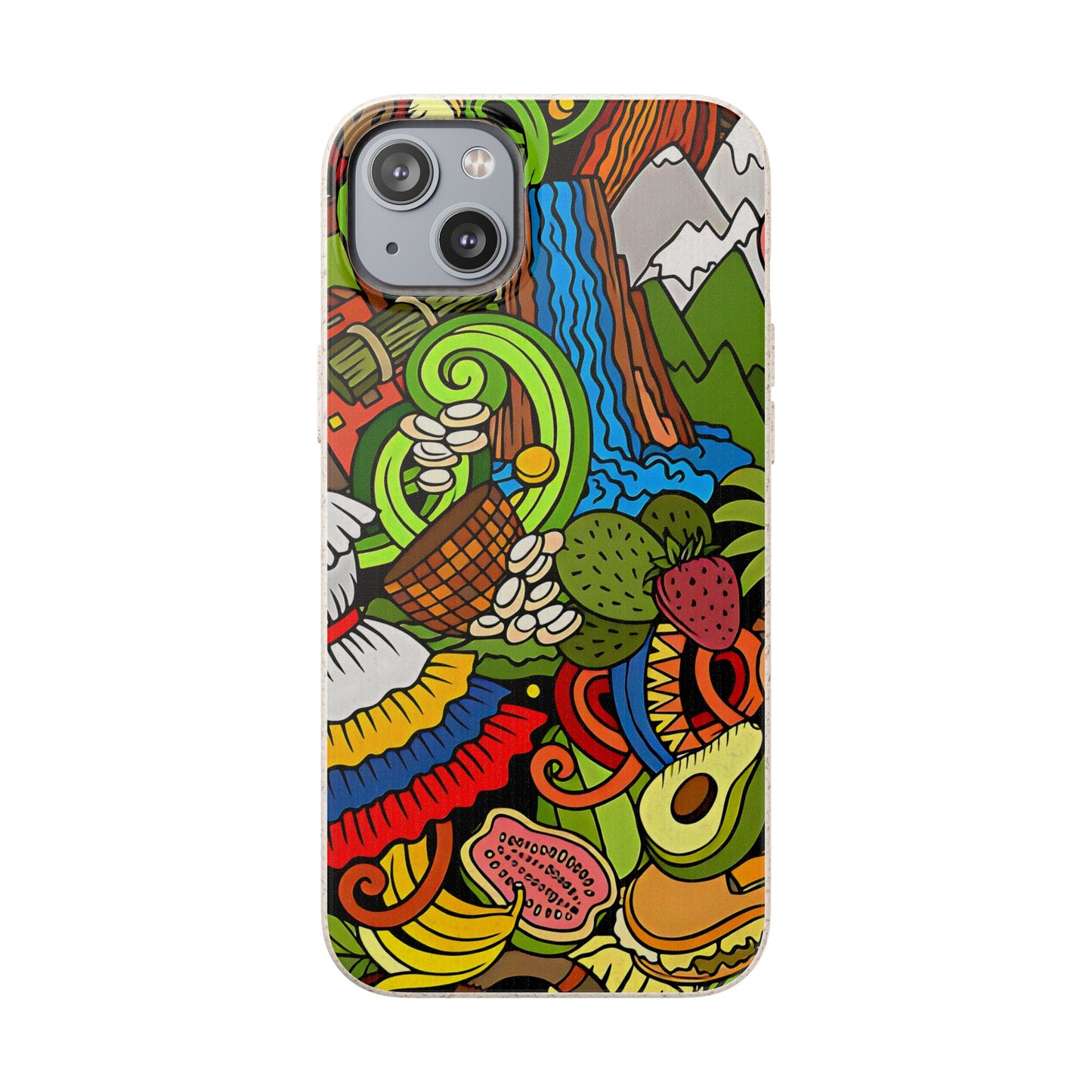 Funda Biodegradable | Dibujo Doodle cosas típicas de Venezuela | iPhone y Samsung