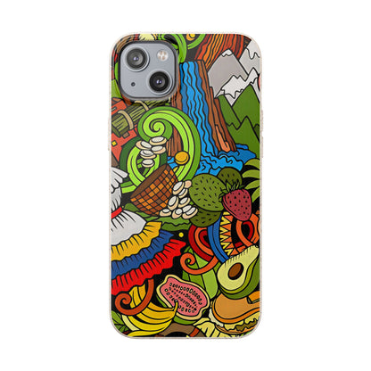 Funda Biodegradable | Dibujo Doodle cosas típicas de Venezuela | iPhone y Samsung