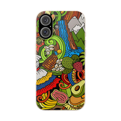 Funda Biodegradable | Dibujo Doodle cosas típicas de Venezuela | iPhone y Samsung